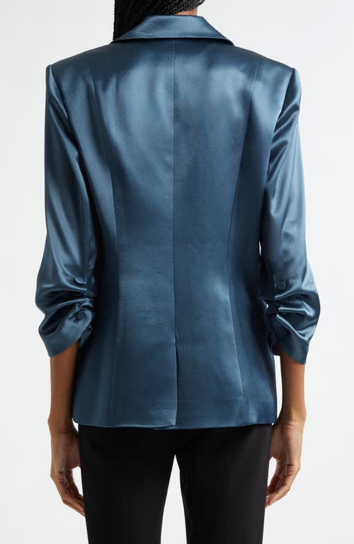 Shop Cinq À Sept Khloe Satin Blazer In Nightfall