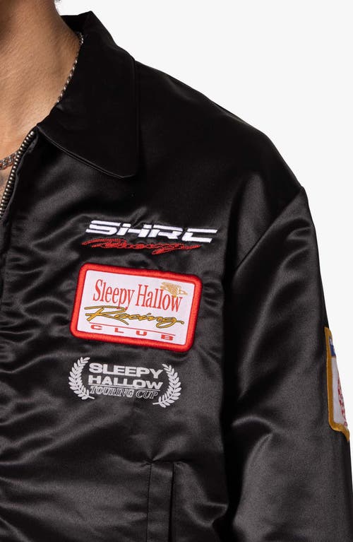 Shop Mnml Shrc Satin Mechanics Jacket In Black