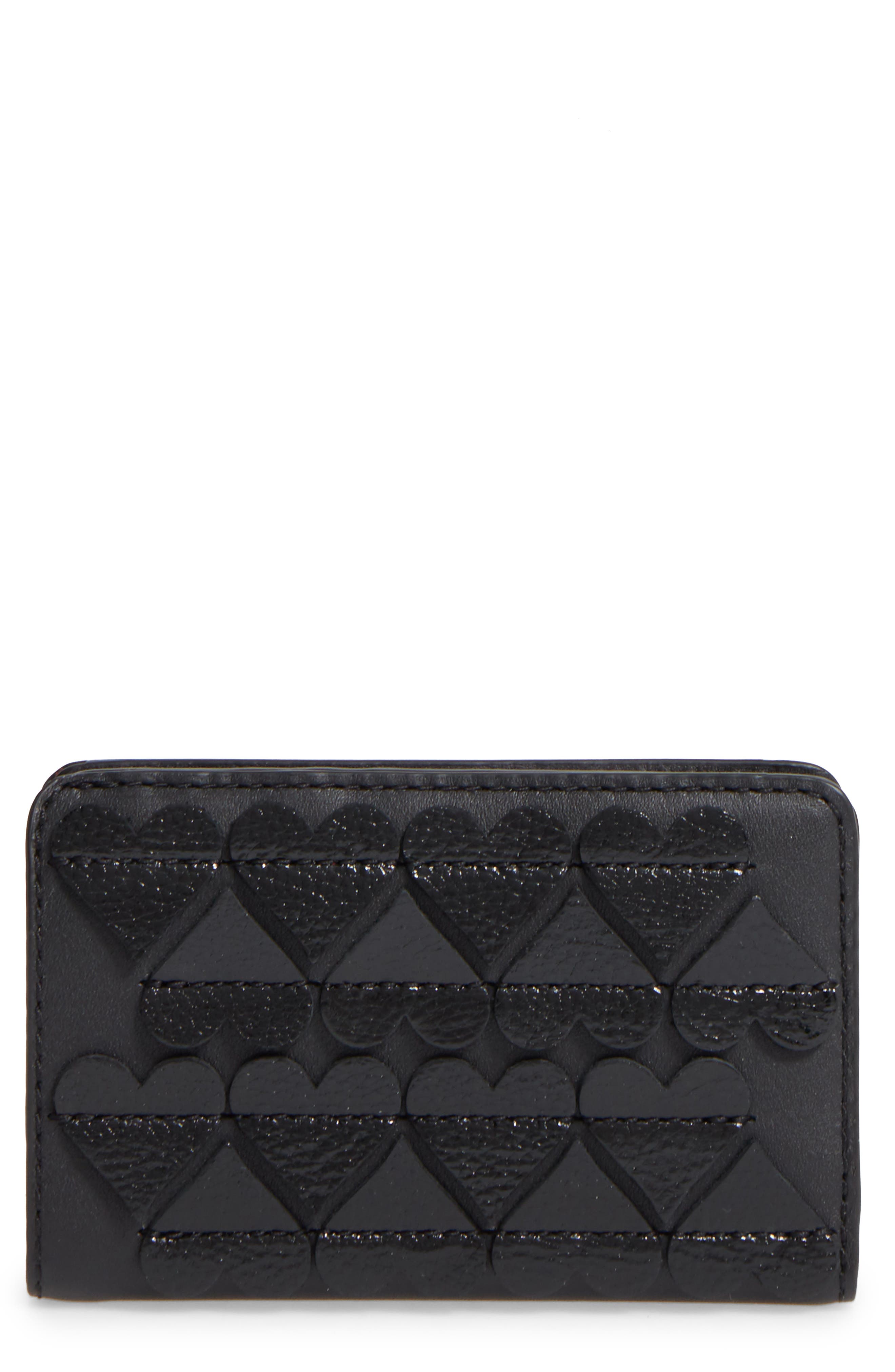 MARC JACOBS Embossed Heart Compact Leather Wallet Nordstrom