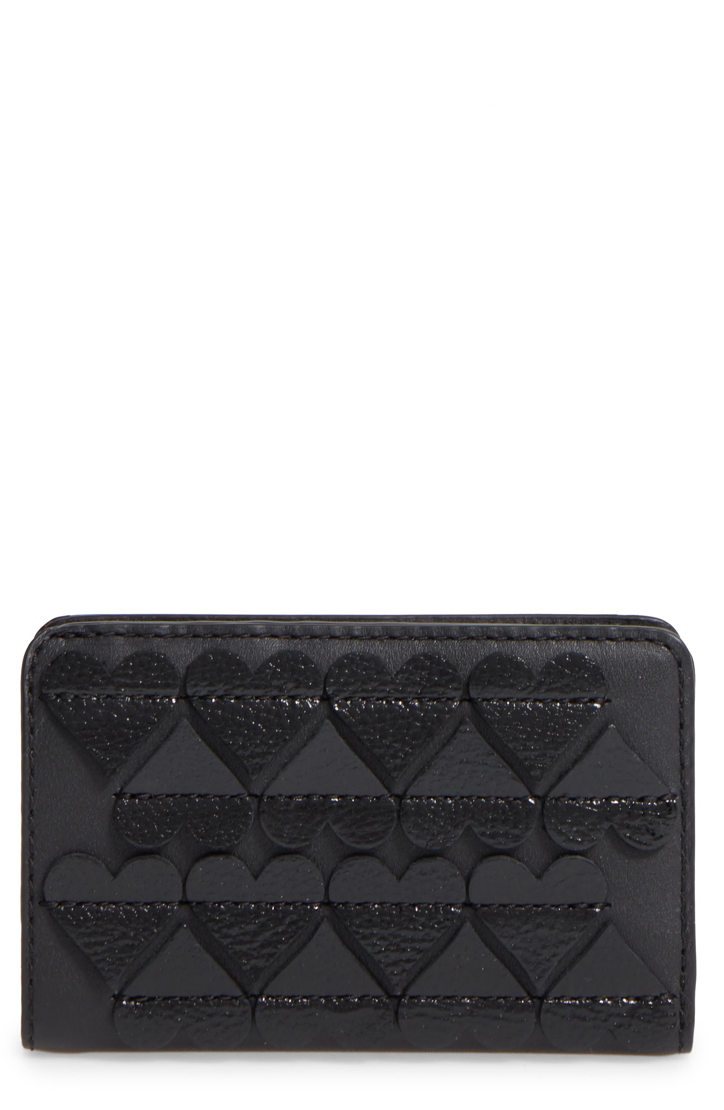 MARC JACOBS Embossed Heart Compact Leather Wallet | Nordstrom