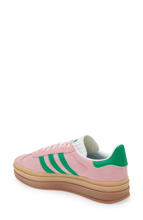 Shop Adidas Originals Adidas Gazelle Bold Platform Sneaker In True Pink/green/ftwr White