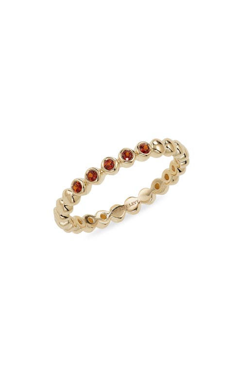 Bony Levy Red Garnet 14K Gold Stacking Ring in 14K Yellow Gold at Nordstrom, Size 6.5