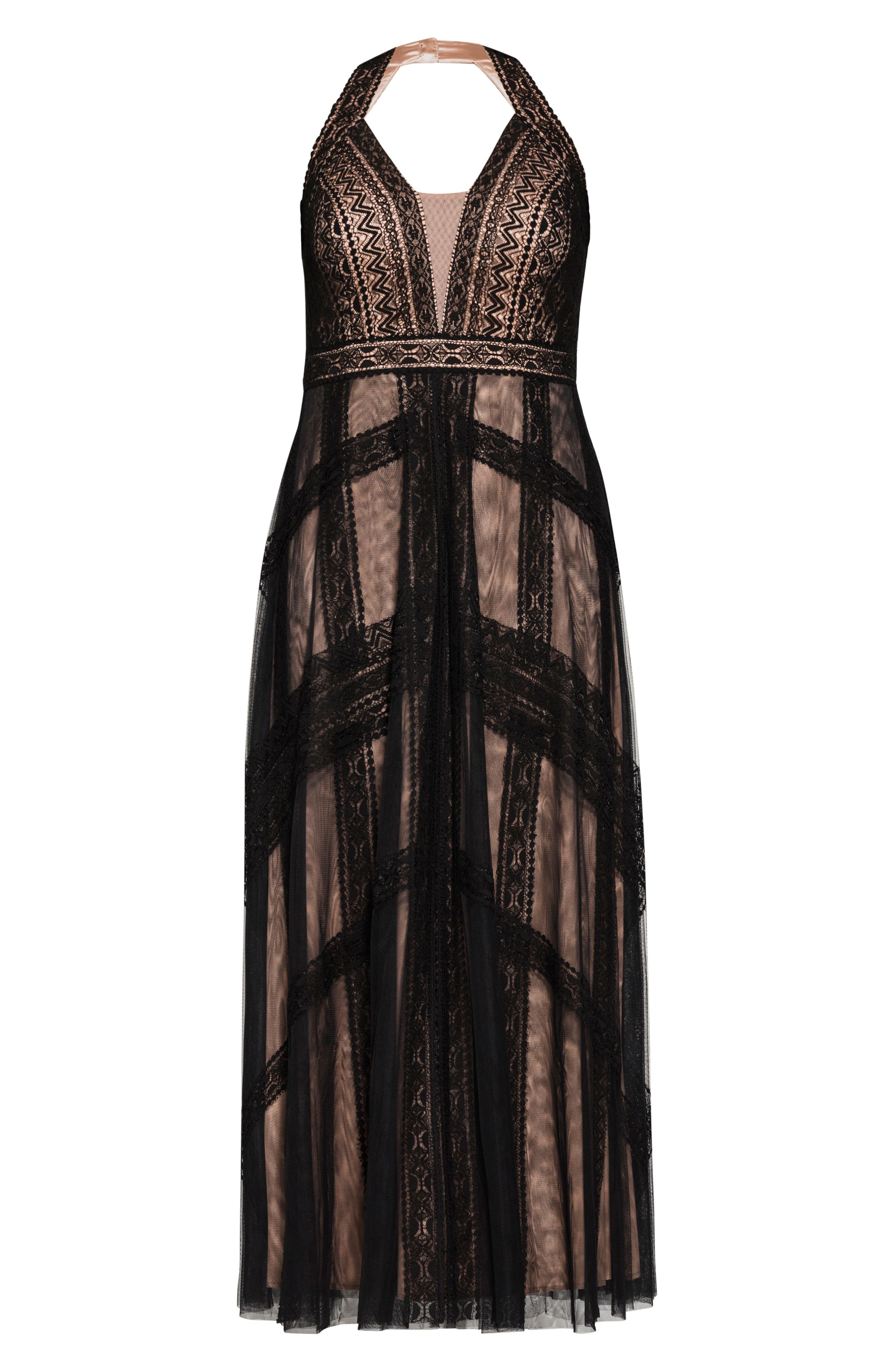 CITY CHIC,
                                                Divine Whimsy Lace Gown,
                                                Alternate thumbnail 3, color,
                                                001