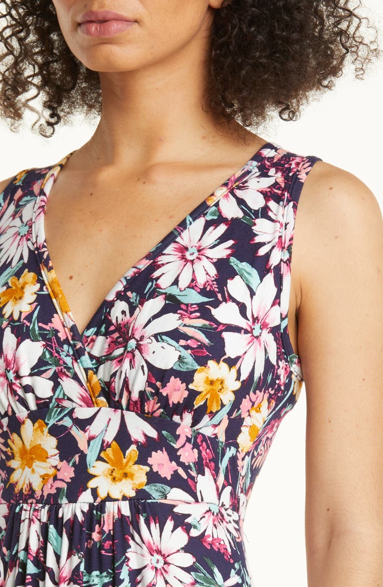 Loveappella Floral Print Empire Waist Jersey Maxi Dress | Nordstrom