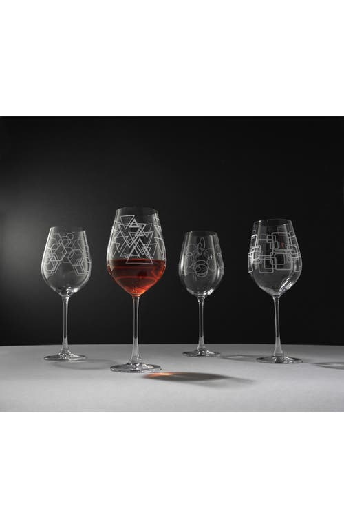 Joyjolt Geo Crystal Set Of 4 White Wine Glasses In Clear