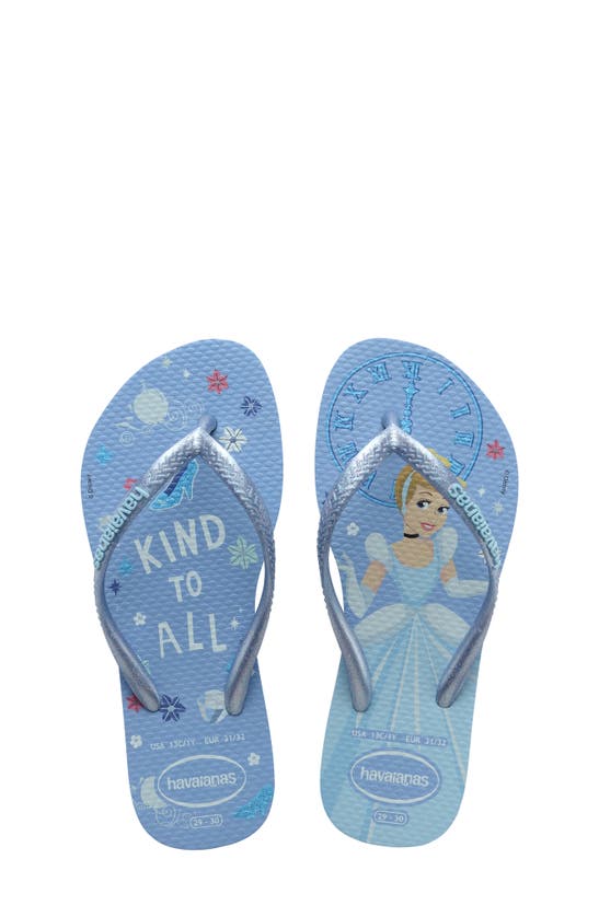 Havaianas Kids' Disney Princess Flip Flop In Blue Water