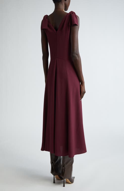 Shop St John St. John Collection Ruffle Sleeveless Stretch Crepe A-line Dress In Garnet