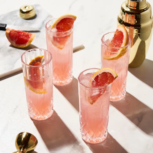 Viski Admiral Crystal Highball Glasses Set Of 4 In Clear