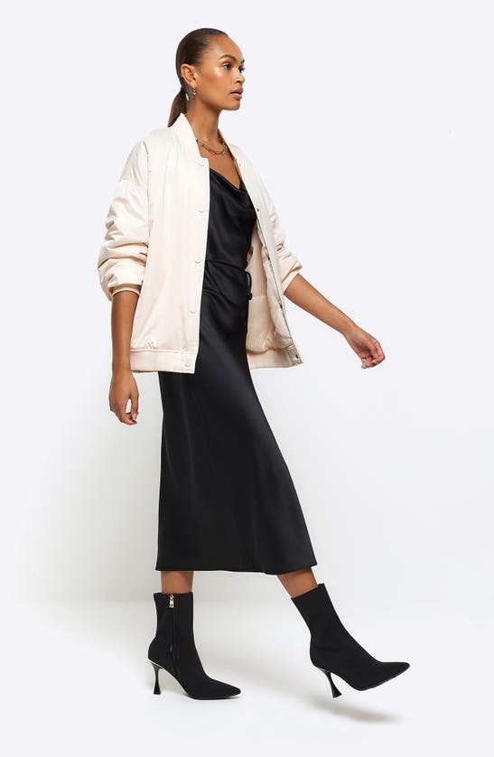 River Island Casual Easy Bomber Jacket In Beige