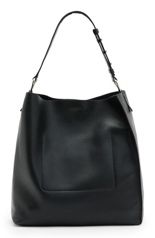 Allsaints Captain N/s Leather Shoulder Bag In Black
