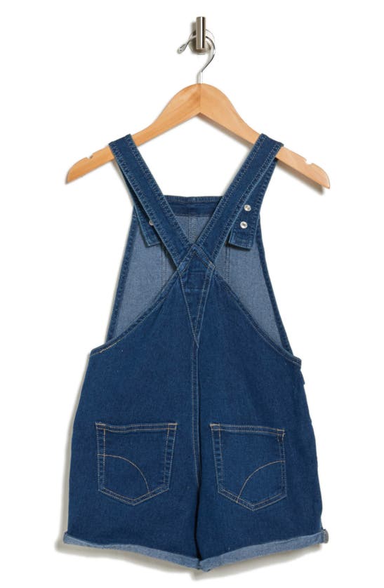 Joe's Kids' Short Sleeve Henley & Denim Shortalls Set In Daffodil