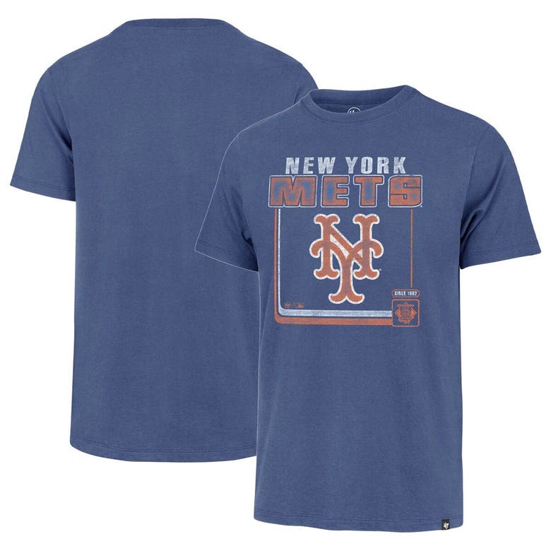 47 BRAND '47  ROYAL NEW YORK METS COOPERSTOWN COLLECTION BORDERLINE FRANKLIN T-SHIRT