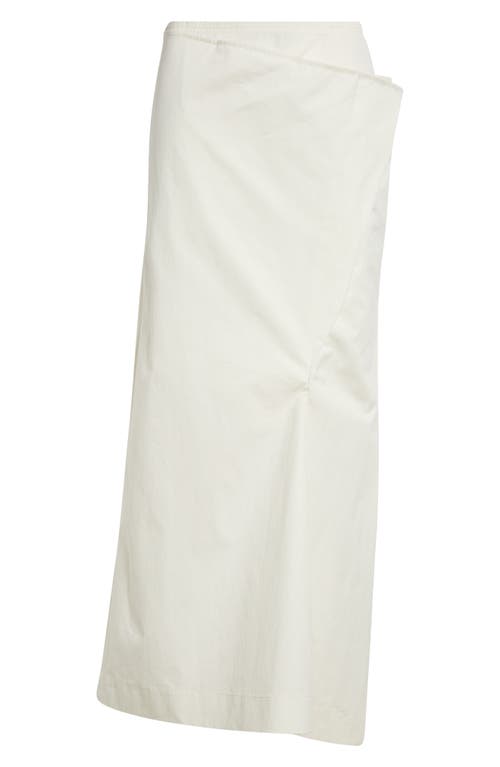 Creased Cotton & Nylon Maxi Skirt in White