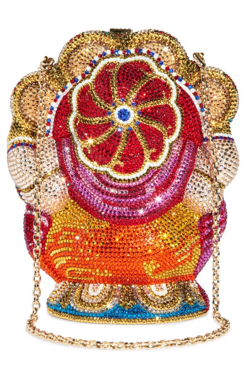 Shop Judith Leiber Couture Shri Ganesh Crystal Embellished Clutch In Champagne Multi