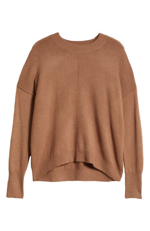 Vince Camuto Exposed Seam Crewneck Sweater In Cocoa