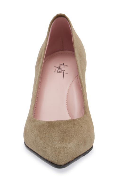 Naot Margot Pointed Toe Pump In Olive Suede