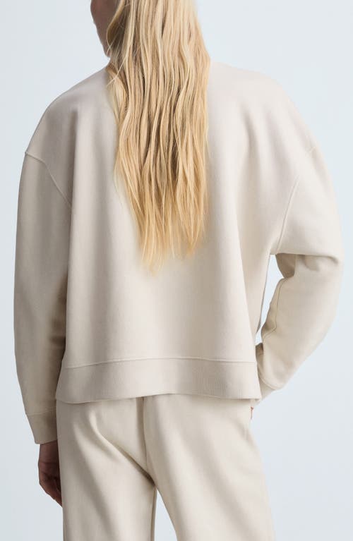 Shop Mango Cotton Blend Sweatshirt In Sand