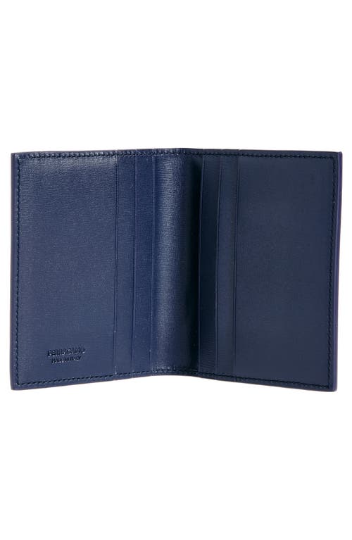 Ferragamo Classic Tall Leather Bifold Wallet In Midnight