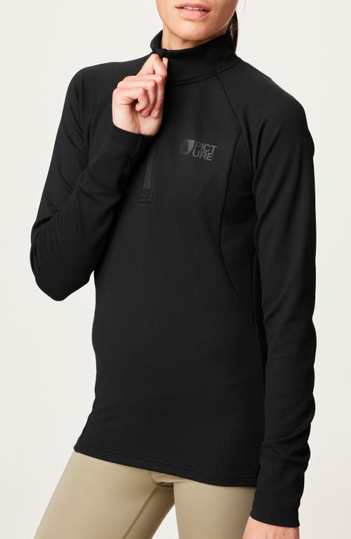 Windy Fleece Quarter Zip Sweatshirt in Black