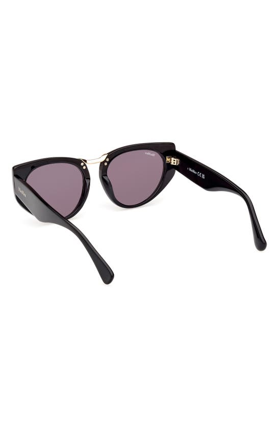 Shop Max Mara Bridge1 54mm Cat Eye Sunglasses In Shiny Black / Smoke
