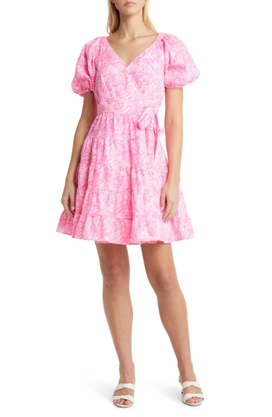 Lilly Pulitzer Iralee Floral Tiered Linen Dress In Pink Multi