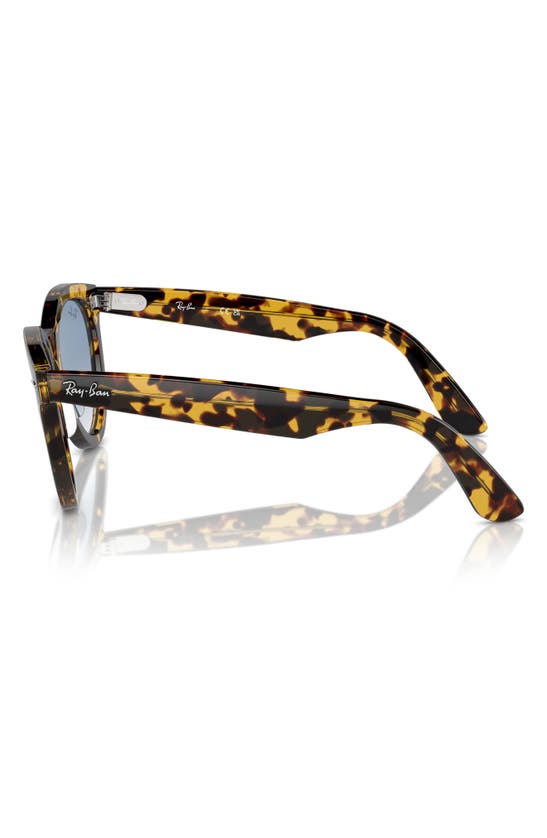 Ray Ban Wayfarer Way Sunglasses Yellow Havana Frame Blue Lenses 54-21 In Mustard