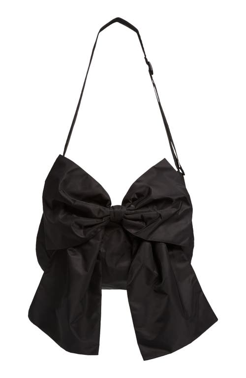 Verona Bow Nylon Shoulder Bag in Black
