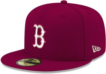 Men's New Era Red Boston Red Sox Logo White 59FIFTY Fitted Hat