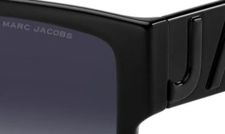 Shop Marc Jacobs 55mm Square Sunglasses In Black Grey/ Grey Shaded