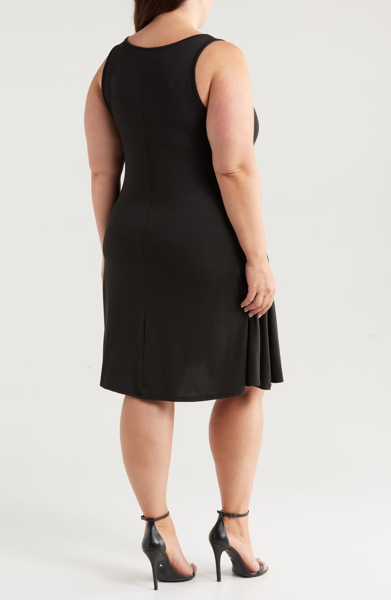 24seven Comfort Apparel Stretch Fit & Flare Dress, Alternate, color, Black