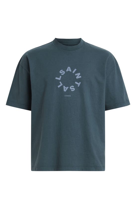 Shop Allsaints Tierra Logo Graphic T-shirt In Marine Blue
