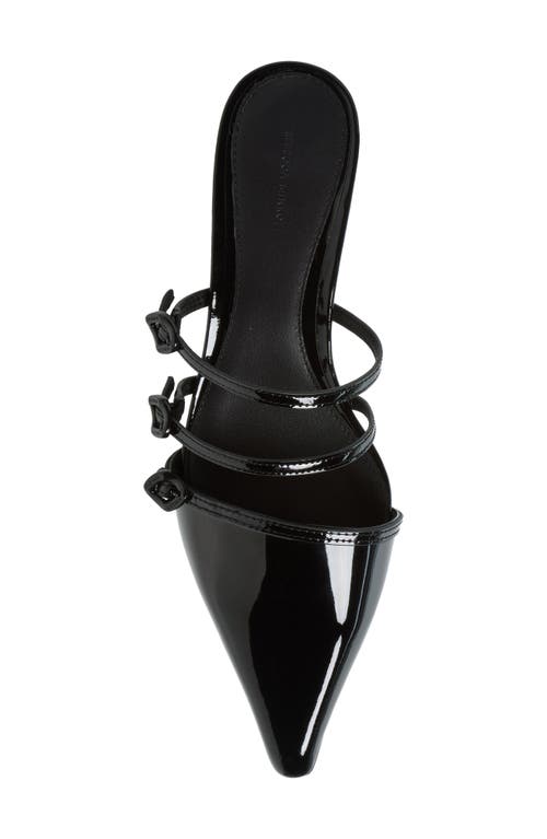 Rebecca Minkoff Buckle Kitten Mule In Black