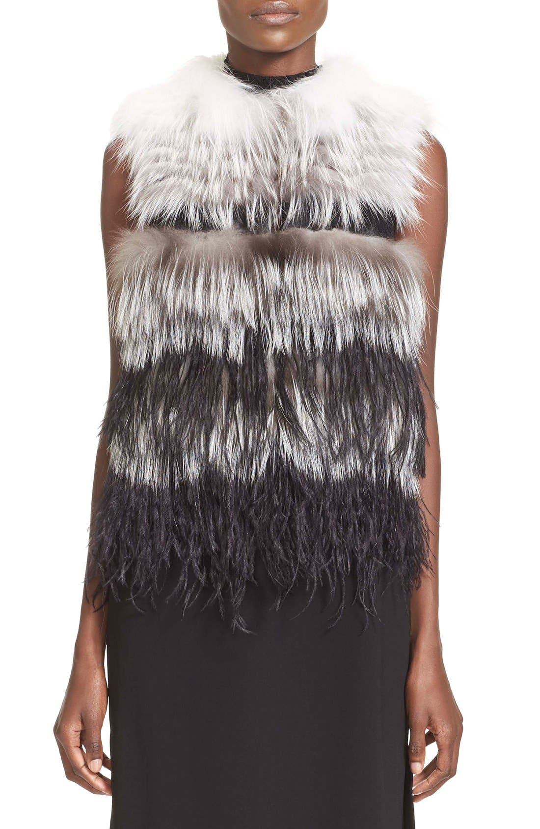 ostrich feather vest