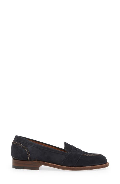 Shop Alden Shoe Company Alden Penny Loafer In Navy Suede