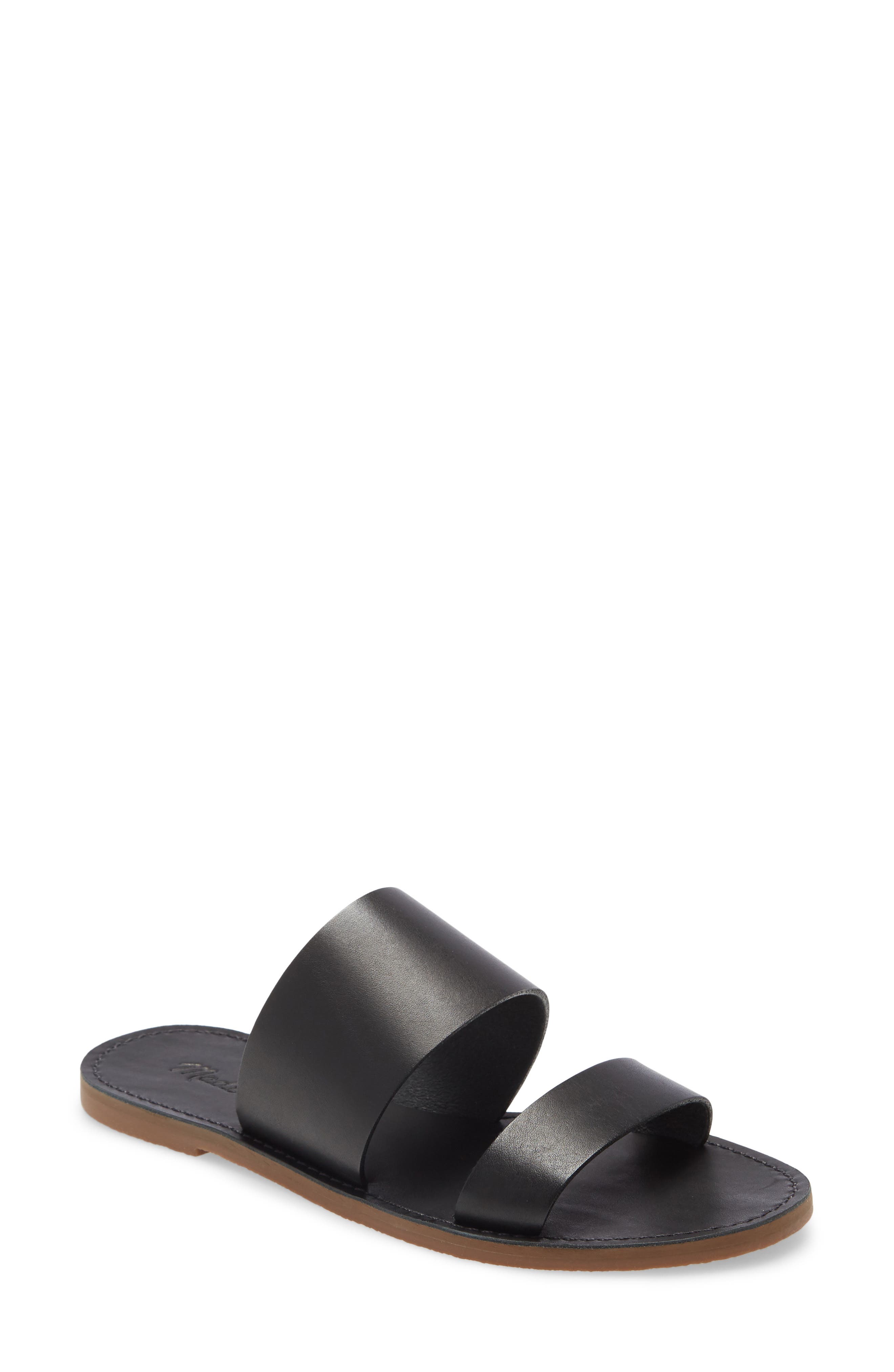 double strap slide sandals