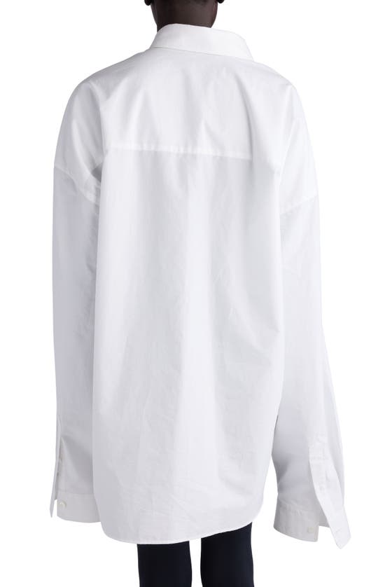 Shop Balenciaga Asymmetric Oversize Cotton Poplin Wrap Shirt In White
