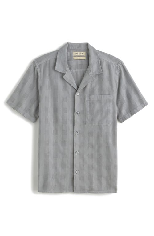 Shop Madewell Textured Dobby Camp Shirt In Silver Granite