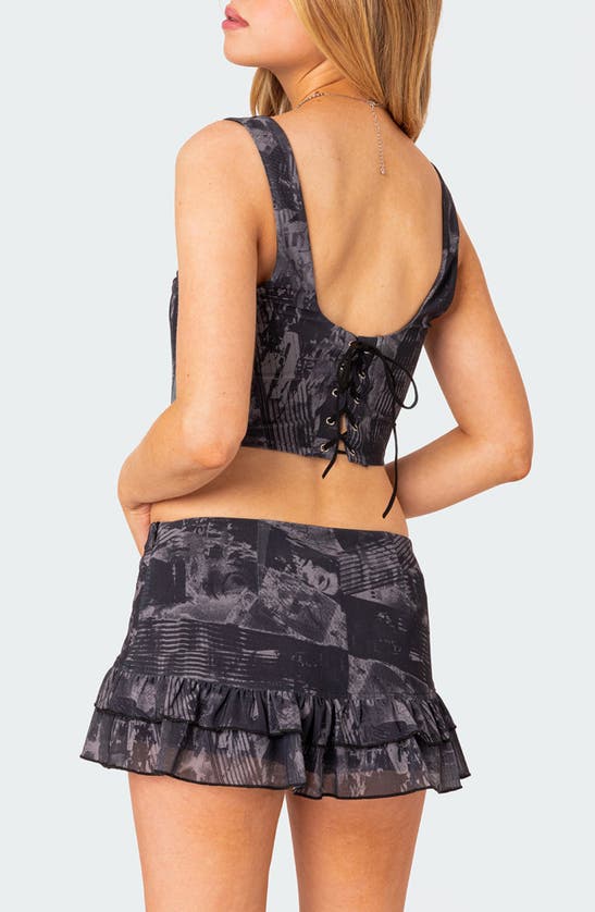 EDIKTED EDIKTED NIGHTLIFE CORSET CROP TOP