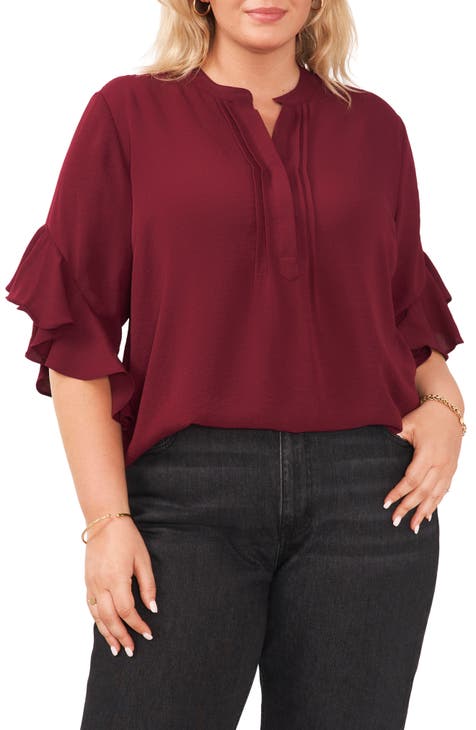 burgundy blouses for women | Nordstrom