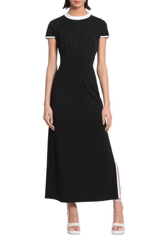 DONNA MORGAN FOR MAGGY Cap Sleeve Back Cutout Maxi Dress in Black