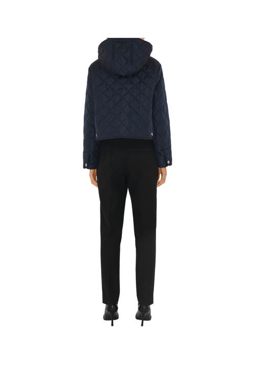 Burberry Cropped Quilted Nylon Jacket In Storm