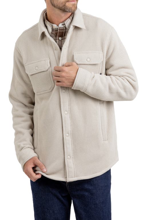 Shop Rainforest Highland Waffle Knit Shirt Jacket With Faux Shearling Lining In Oatmeal