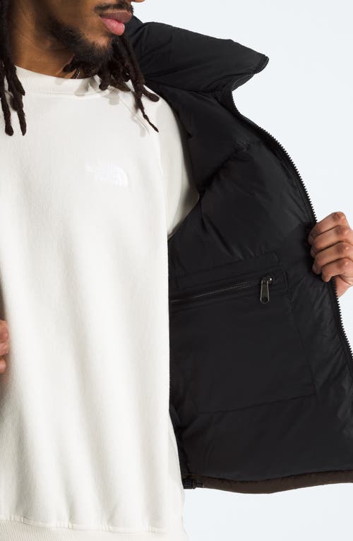 The North Face 1996 Retro Nuptse Vest In Smokey Brown/tnf Black