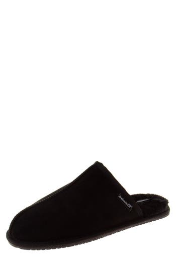 Avalanche Faux Fur Lined Slipper In Black