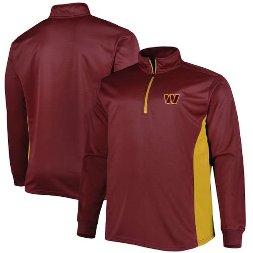 PROFILE Men's Burgundy Washington Commanders Big & Tall Quarter-Zip Top