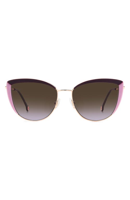Carolina Herrera 58mm Cat Eye Sunglasses in Violet Lilac /Brown Violet