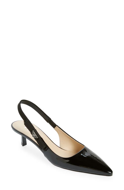 Prada Logo Patent Slingback Pump at Nordstrom,