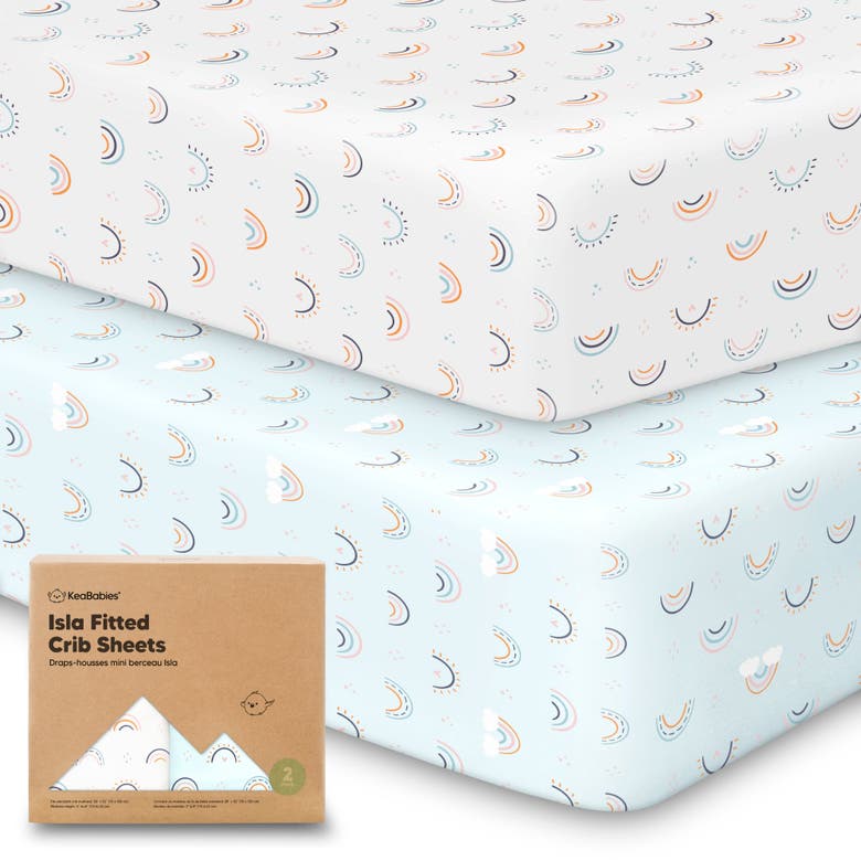 Shop Keababies Isla Fitted Crib Sheets In Jolly Rainbow