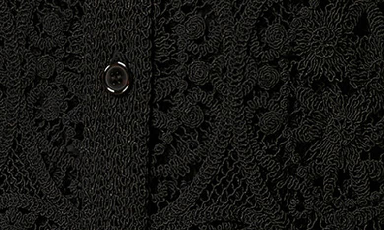 Shop Marina Rinaldi Ardea Embroidered Cotton Blend Cardigan In Black