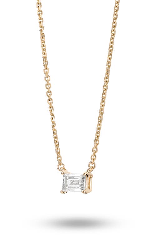 Shop Lightbox 0.375-carat Lab Grown Diamond Baguette Pendant Necklace In White/14 Yellow Gold